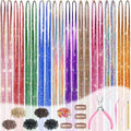 48-Inch Hair Tinsel Kit - 20 Pcs Glitter Strands for Parties