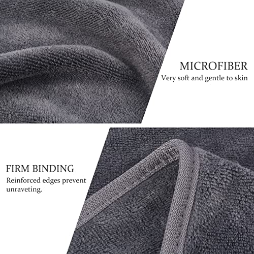 KinHwa Soft Washcloths Quick Drying Face Cloths Reusable Makeup Remover Cloths Microfiber Facial Cloths for Washing Face Gray Makeup Washcloths 6 Pack