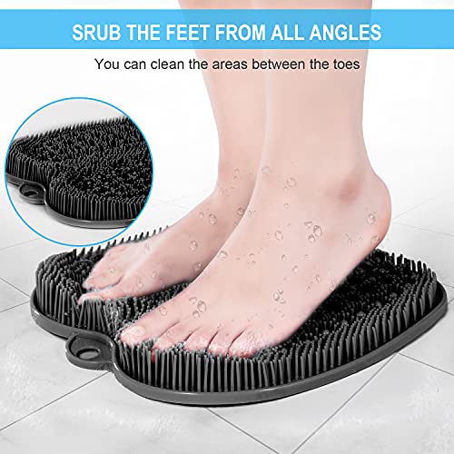 BESKAR Shower Foot Scrubber Mat with Non-Slip Suction Cups