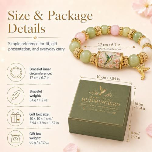 2026 Limited Edition Blessing Birds Bracelet with Gift Box - Inspirational Hummingbird Jewelry for Women