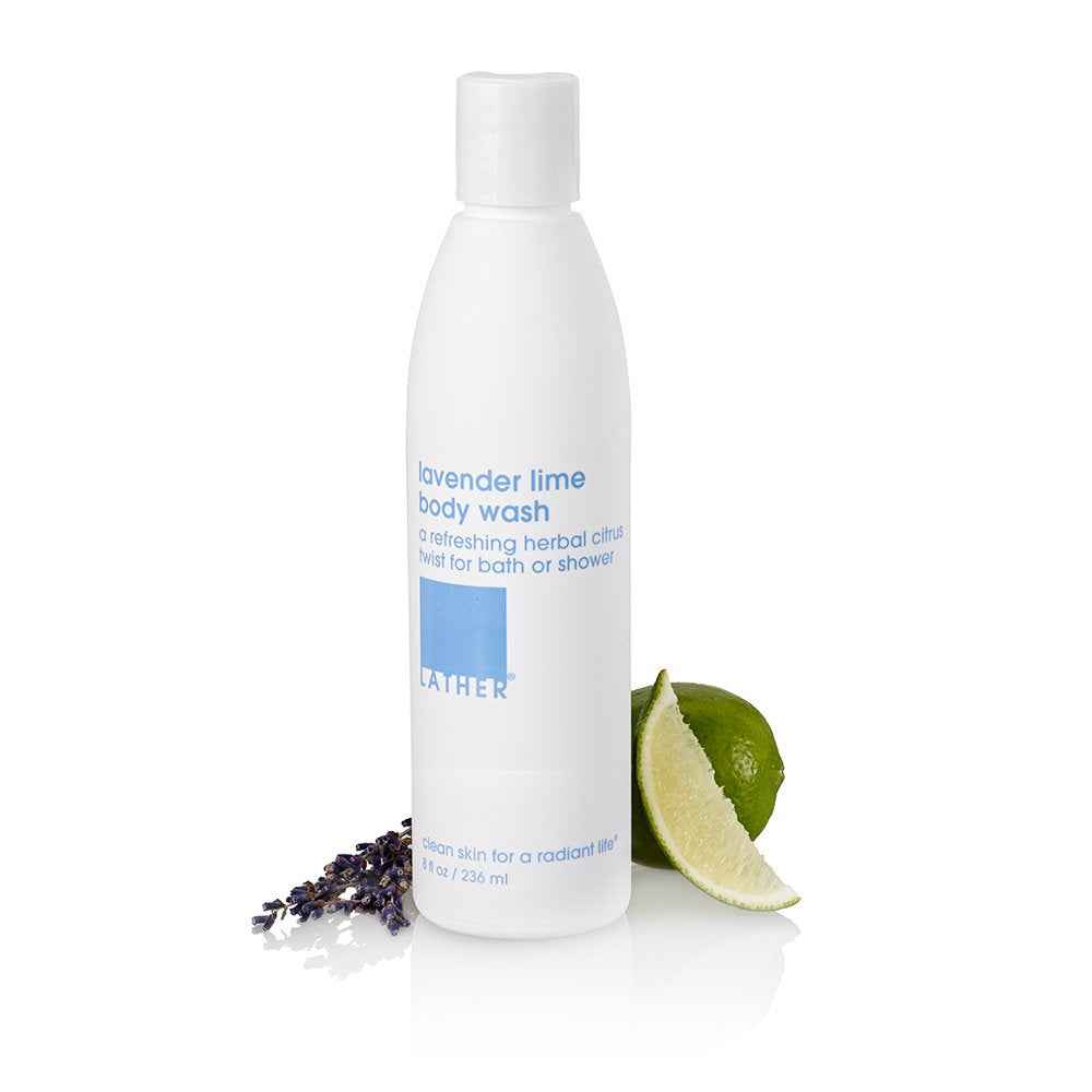 LATHER Lavender Lime Body Wash + Lavender Lime Moisturizer | Aromatherapy Skin Care with Essential Oils