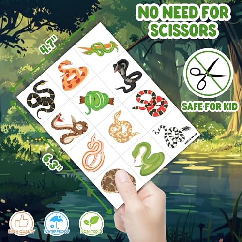 Snake Party Favors Pack - 24 Punch Balloons & 48 Tattoos