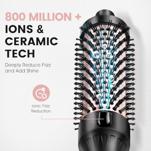 ZAVAREA 1.5" Thermal Brush - Ceramic Ionic Hair Styler, 4 Heat Settings