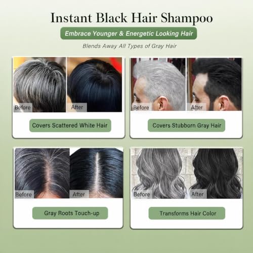Black Hair Dye Shampoo for Gray Hair Coverage
