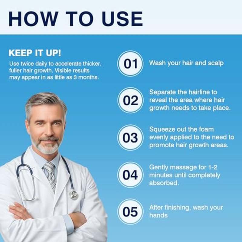 5% Minoxidil Foam Hair Regrowth Treatment for Men & Women