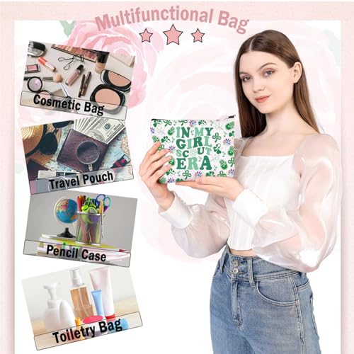 BDPWSS Scout Makeup Bag Scout Troop Leader Gift In My Scouts Era Girl Power Cosmetic Bag Scoutmaster Gifts (Scouts Era)