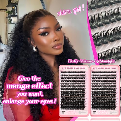 OOPPOO 392 Pcs Lash Clusters Kit - 10-18mm D Curl False Eyelashes