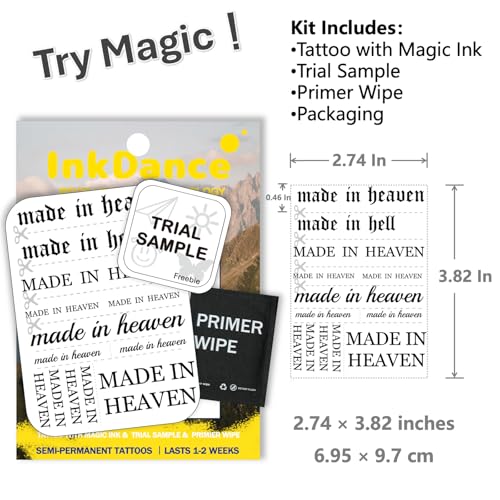 InkDance Semi-Permanent Tattoo - Made in Heaven, Waterproof, 1-2 Weeks