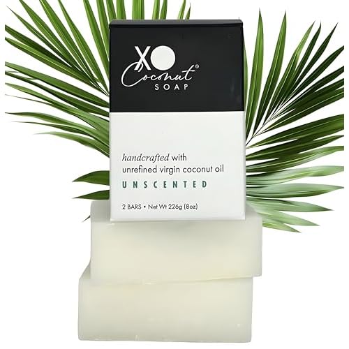 Coconut Oil Bar Soap Handcrafted Organic Natural Face Body Hands Vegan Unscented - 2 Bars, 4 Ounces Each