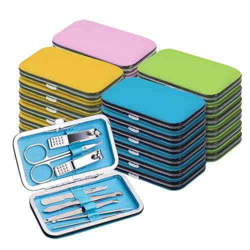 120pack Bulk Manicure Set, Nail Clippers Kit Stainless Steel Fingernail Clippers, Sturdy Nail Tip Cutter Trimmers Professional Grooming Toenail Clippers Personal Pedicure Kits Gift (8-in-1, 4 Colors)