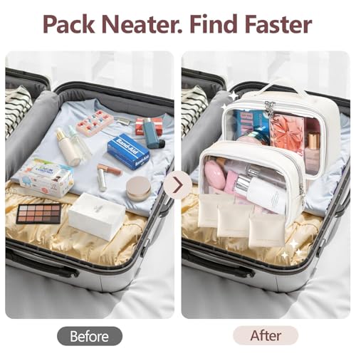TSA Approved Clear Toiletry Bag Set - 2 Pack Makeup Organizers