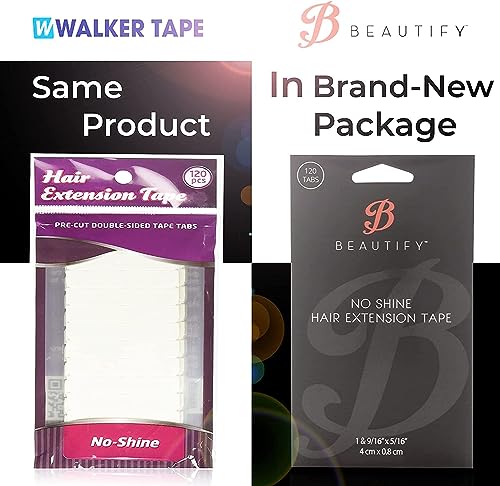 Hair Extension Tape Tabs - 120 Double Sided No Shine Adhesive