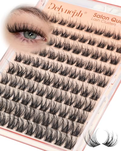 Delyneph B-Natural Fluffy 10-16mm Wispy Lash Clusters, C Curl