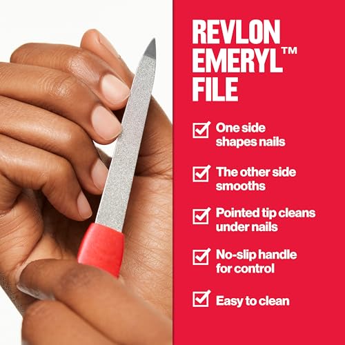 Revlon Emeryl Nail File Red/Silver Pack of 1 Nail Grooming Tool