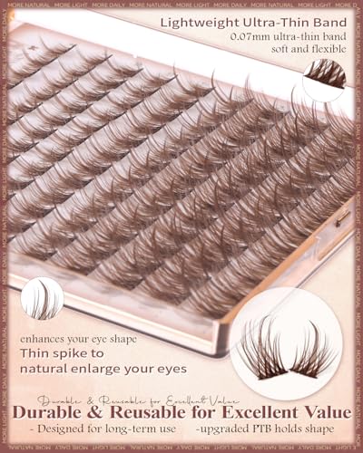 Brown Lash Clusters - Natural C-Curl Eyelash Extensions 8-16mm