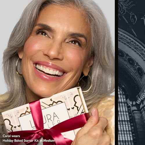 LAURA GELLER NEW YORK Baked Starter Kit- Baked Balance-n-Brighten, Medium + Best of the Best Tuscan Dreams Face Palette + Retractable Angled Kabuki Brush - Holiday 2025 Exclusive