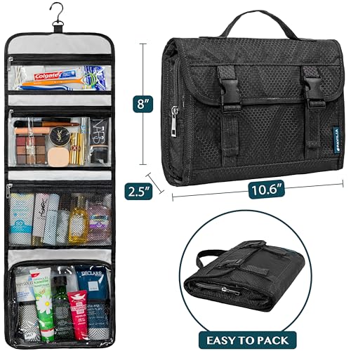 PAVILIA Travel Hanging Toiletry Bag - Waterproof Large Capacity Organizer