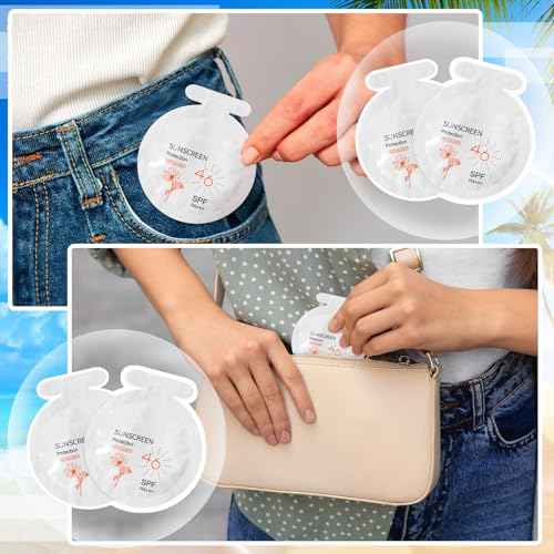 50 Pcs Sunscreen Bulk Mini Travel Size Sunscreen Packets SPF 46+ Summer Party Gifts for Women Girl