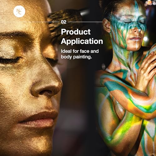 Narrative Cosmetics Water-Activated Face & Body Paint ? Highly Pigmented, Long-Lasting Face & Body Paint for SFX, Cosplay, and Artistic Makeup ? Gold, 0.70 oz (20g)
