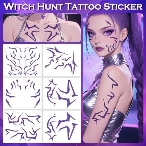 Demon Slayer Temporary Tattoos - 6 Sheets Waterproof Body Art