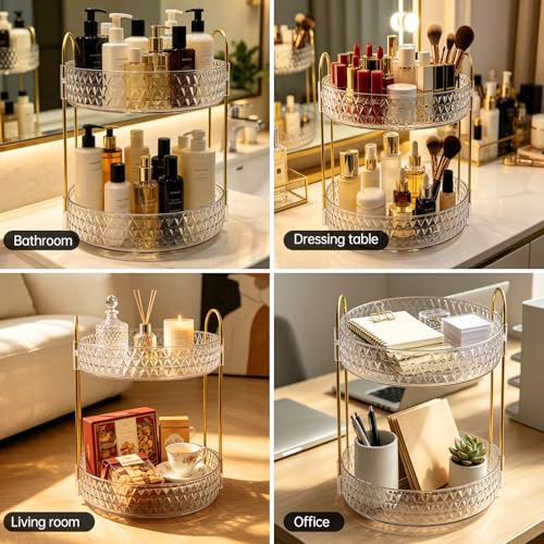 Slim 2-Tier Acrylic Cosmetic Organizer for Small Spaces
