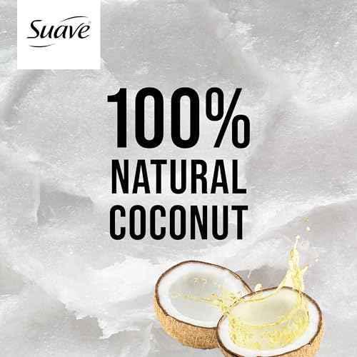 Suave Natural Sweet Coconut 2 In 1 Shampoo & Conditioner with 100% Natural Coconut, for Softening and Shining Hair, No Dyes, No Parabens, No Phthalates, 28 Oz (Pack of 4)