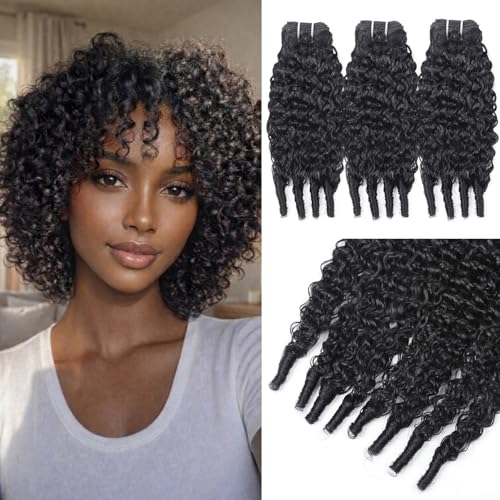 EMOL Burmese Curly Human Hair 3 Bundles 12 Inch 3C4A