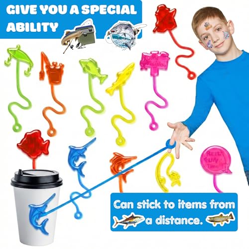 48 Piece Fishing Party Favors Set - Stick Hands & Tattoos