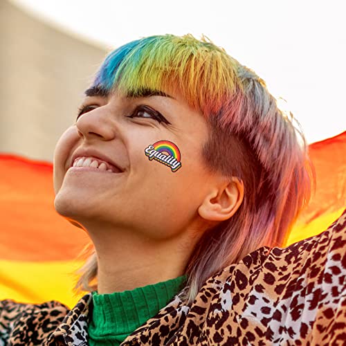 Pride Temporary Tattoos/Rainbow Designs/Support your LGBTQ Community/MADE in USA (Retro Pride 48pk)
