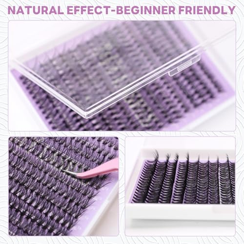 Lash Extension Kit 320Pcs Natural Wispy Eyelash Clusters 9-16MM 30D Fluffy Lashes Clusters Individual Fake Eyelashes Clusters Kit with Lash Bond and Seal, Lashes Extension DIY at Home