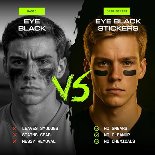 DRIP Eye Black Stickers, 24 Pairs, Sweat-Proof Athletic Strips