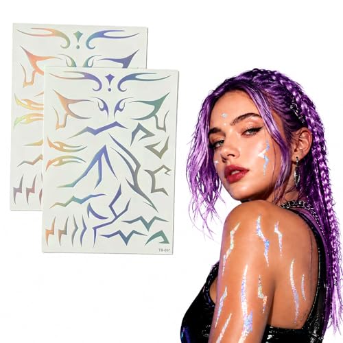 Holographic Demon Mark Temporary Tattoos – 100PC Korean Style