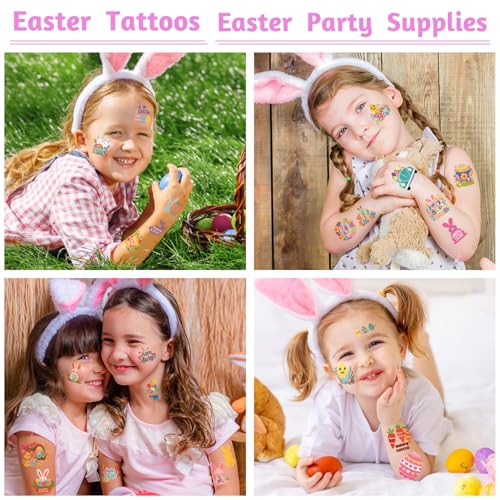 117 Easter Temporary Tattoos for Kids - Bunny, Eggs & Spring