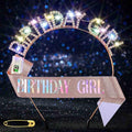 Light Up Birthday Girl Headband with LED Rhinestone Crown