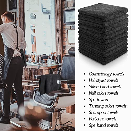 40 Pack Bleach Proof Microfiber Hair Towels 16x29 Black