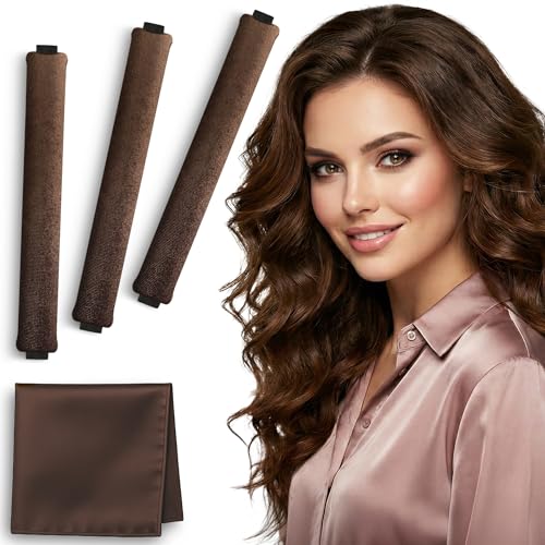 VISOFO Heatless Curling Rods Overnight - 3 Set Velvet Foam Rollers