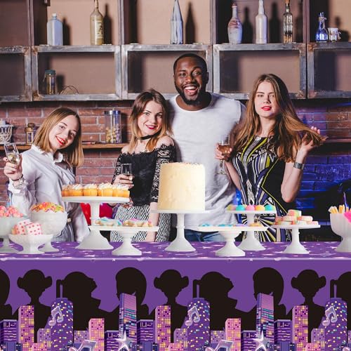 K-Pop Singer Tablecloths 3-Pack, 220x130cm Disposable Purple