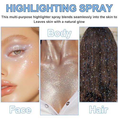Glitter Body Highlighter Spray - Shimmering Powder Makeup