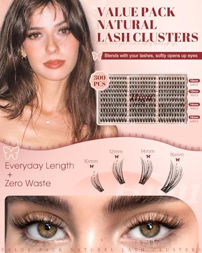 Higu Clace Lash Clusters Kit 300pcs Lash Kit-300pcs Wispy Eyelash Clusters