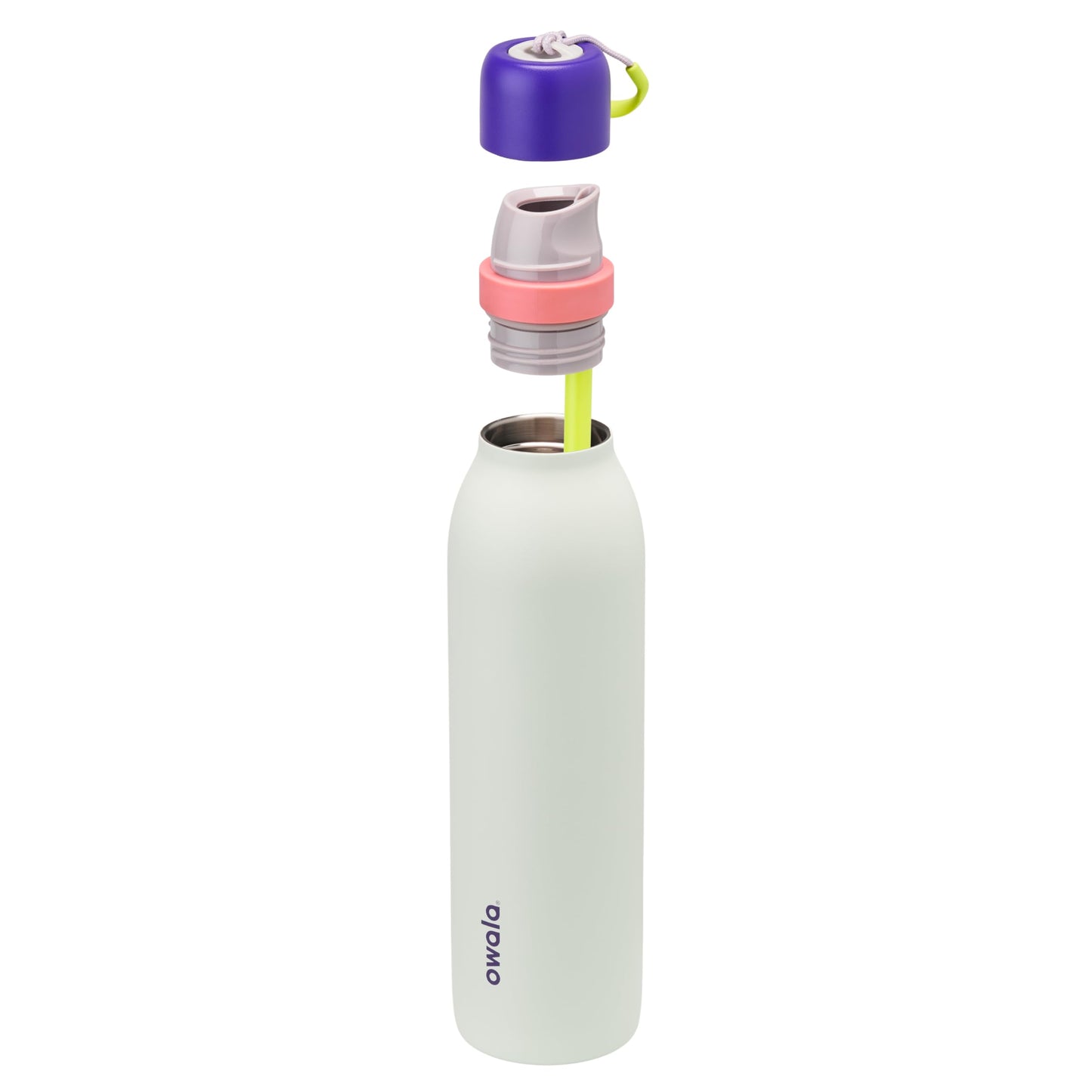 Owala FreeSip Twist Insulated Stainless Steel Water Bottle with Straw for Sports and Travel, BPA-Free, 24-oz, Purple/Green (Minty Horizons)