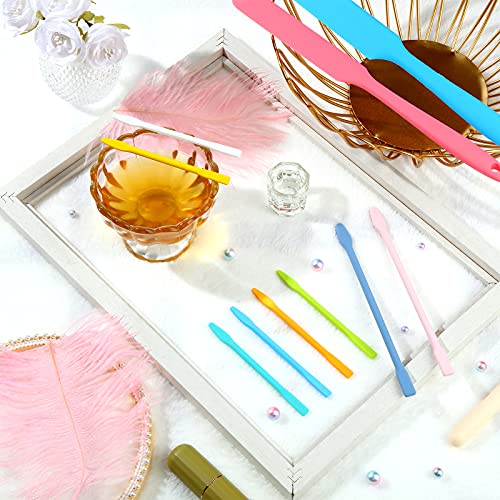Patelai 12 Pieces Wax Sticks Silicone Waxing Spatulas for Hair Removal Reusable Silicone Applicator Different Sizes Scrapers Hard Sticks for Home Salon Body Use