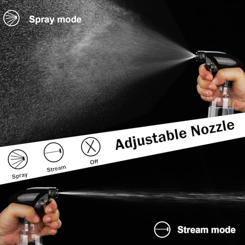 4oz Plastic Spray Bottles - Adjustable Nozzle for Hair & Cleaning, 2 Pack