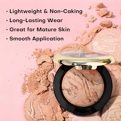 KIMUSE Baked Foundation Powder with Kabuki Brush