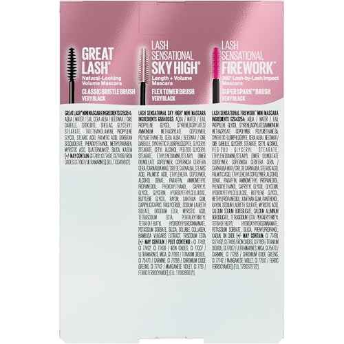 Maybelline Lash Sensational Holiday Mascara Makeup Kit, Includes Mini Sky High, Firework and Great Lash Mascara, 1 Makeup Gift Set