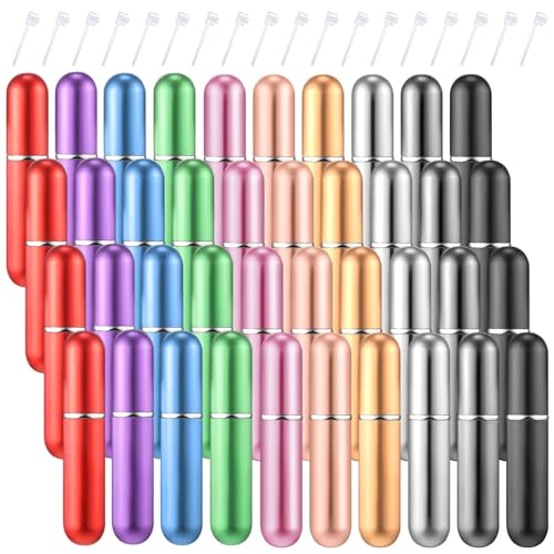 Boao 40 Pcs 5 ml Perfume Travel Refillable Atomizer Mini Cologne Perfume Atomizer Refillables Bulk Portable Mini Spray Bottle Compatible with Dispenser Pump Transfer Tool for Outgoing