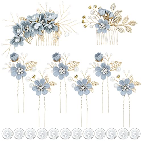 inSowni 20-Piece Dusty Blue Bridal Hair Comb & Pin Set