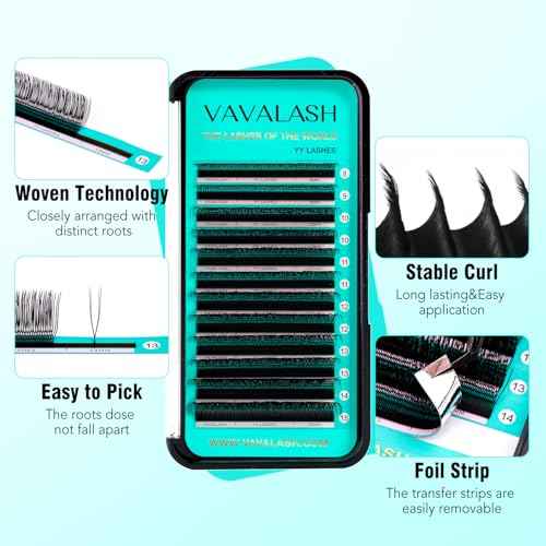VAVALASH U Lash Extensions C Curl 0.07mm 8-15mm Mix Tray 2D UU Lash Fans Eyelash Extension U Shaped Natural Wispy Volume Lashes Extension Soft Matte Black Lashes (UU-0.07-C-8-15mm)