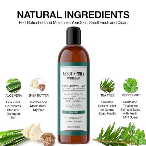 Men's 3-in-1 Body Wash, Shampoo & Conditioner - Tea Tree, 12oz