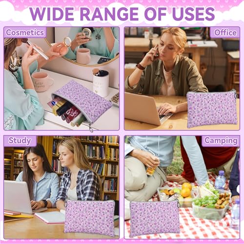 12pcs Women’s Makeup Bags Set - Purple Waterproof Travel Cosmetic Pouches