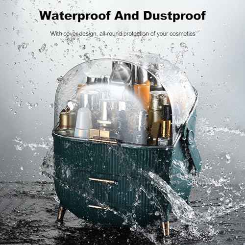 Ergocar Cosmetics Organizer Make Up Case Dustproof Cosmetic Storage Box, Cosmetics Skin Care Products Multi-Function Jewelry Organizer Case - white-1